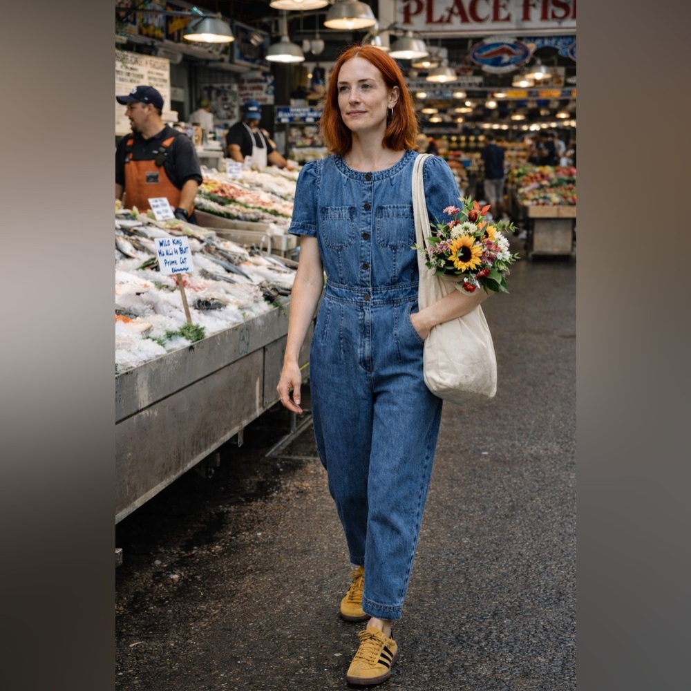 J Crew Point Sur Denim Jumpsuit